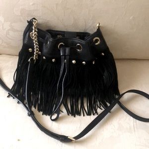 Dianne Von Furstenberg Boho Disco Fringe bucket bag